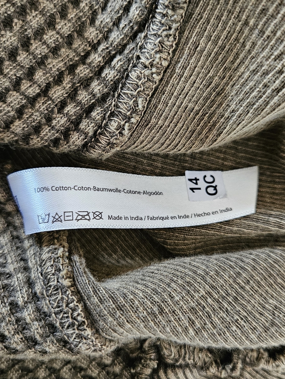 Free People One Scout Dip Dye Jacket Oversized Waffle Knit Cotton Olive Size L - Picture 11 of 11